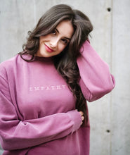 Load image into Gallery viewer, Empathy Oversized Crewneck - Maroon Pink