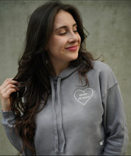 Load image into Gallery viewer, Heart of Gold Crop Hoodie - Storm Lilac