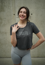 Load image into Gallery viewer, Kindness Wins Crop Tee - Charcoal