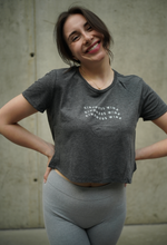 Load image into Gallery viewer, Kindness Wins Crop Tee - Charcoal