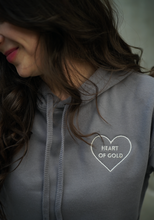 Load image into Gallery viewer, Heart of Gold Crop Hoodie - Storm Lilac