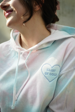 Load image into Gallery viewer, Heart of Gold Crop Hoodie - Pastel Tie-Dye