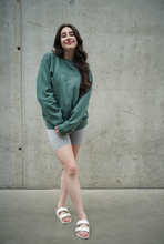 Load image into Gallery viewer, Empathy Oversized Crewneck - Alpine Green
