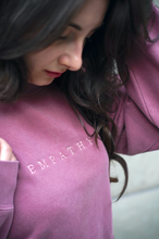Load image into Gallery viewer, Empathy Oversized Crewneck - Maroon Pink