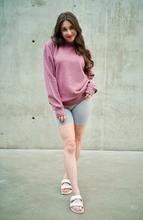Load image into Gallery viewer, Empathy Oversized Crewneck - Maroon Pink