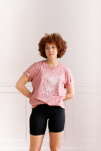 Load image into Gallery viewer, Chrysanthemum Boyfriend-Fit Tee - Mauve (100% Cotton)