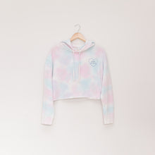 Load image into Gallery viewer, Heart of Gold Crop Hoodie - Pastel Tie-Dye