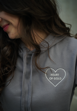 Load image into Gallery viewer, Heart of Gold Crop Hoodie - Storm Lilac
